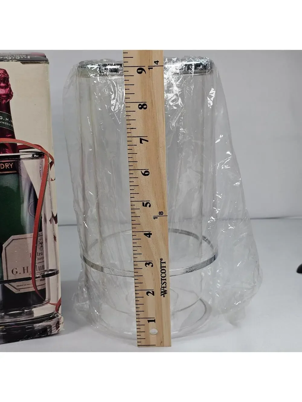 New Vintage Prodyne Acrylic Iceless Wine Cooler Single Bottle Chilled Holiday